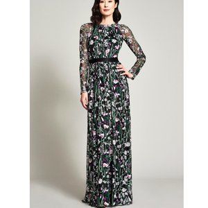 Tadashi Shoji Maiya Embroidered Floral Tulle Gown sz 8